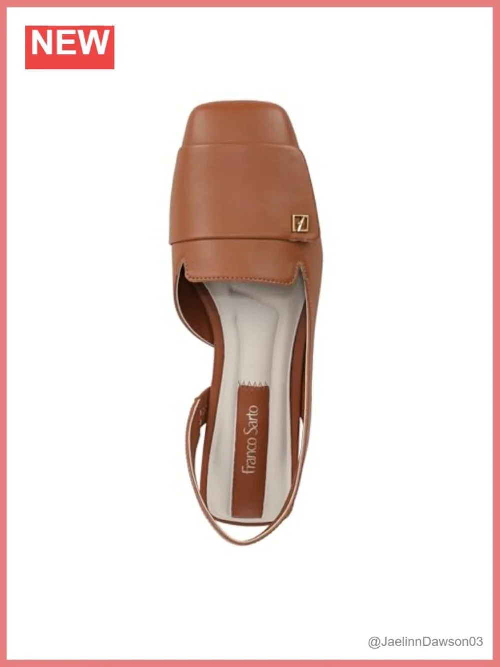Slingback Ballet Flats Leather Eco-Comfort Block Heel Slip-On Square Toe